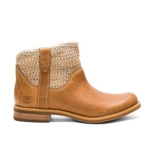 Savin Hill Leather & Fabric Ankle Boot in Tan